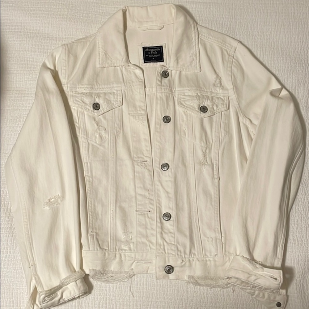 Abercrombie & Fitch White Denim Jacket